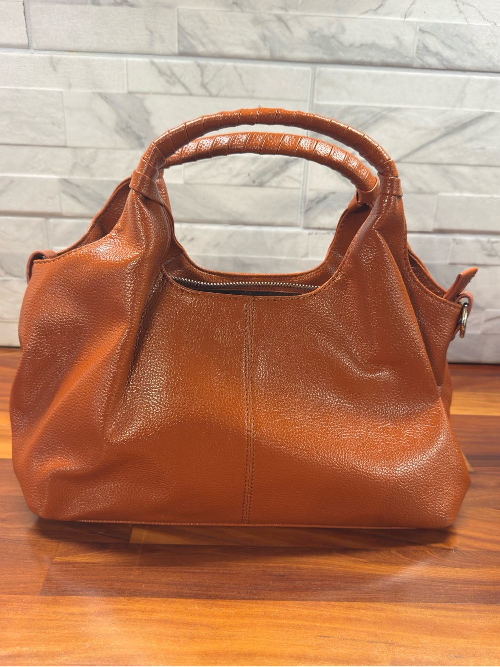 Classic Structured Women’s Handbag in Warm Brown